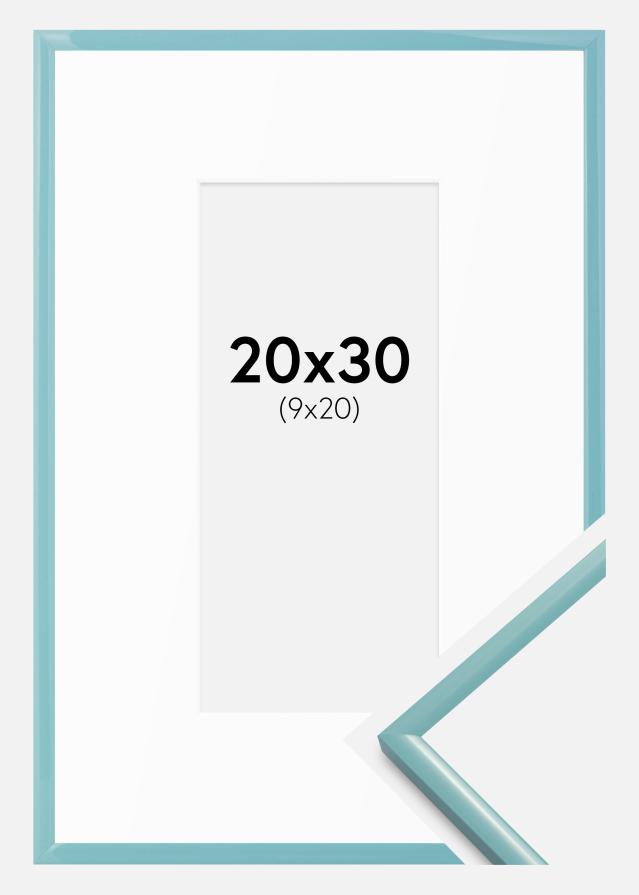 Keret New Lifestyle Türkiz 20x30 cm - Paszpartuk Fehér 10x21 cm
