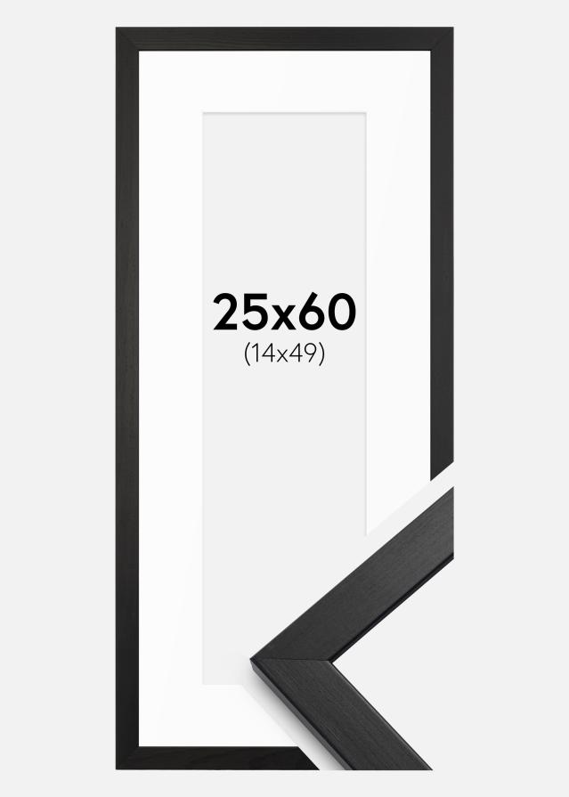 Keret Stilren Fekete 25x60 cm - Paszpartuk Fehér 15x50 cm