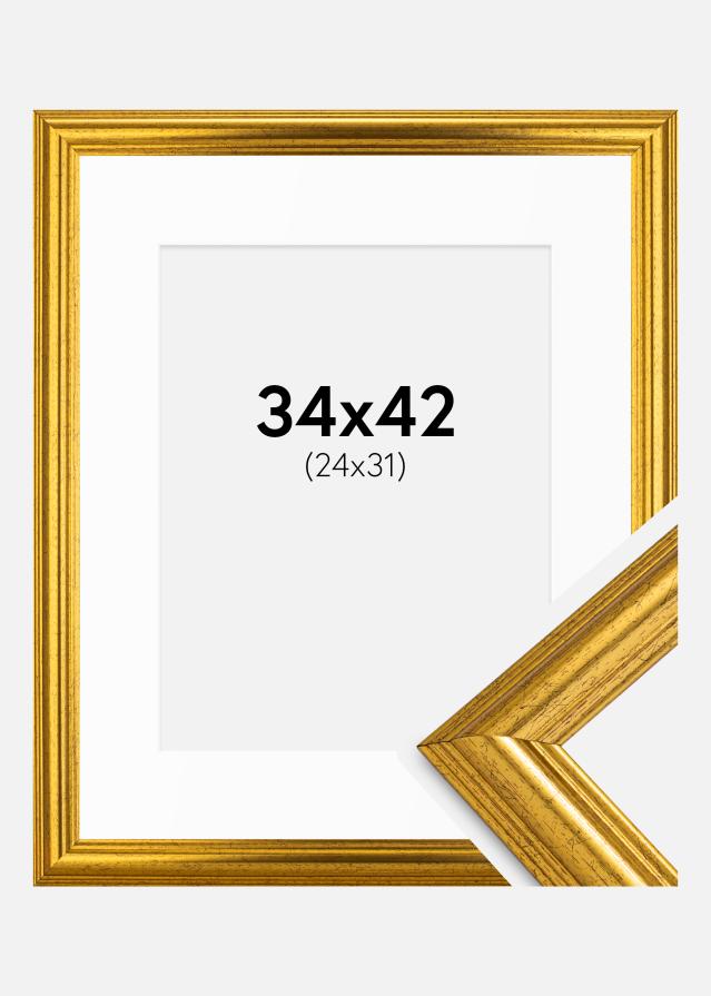 Keret Västkusten Arany 34x42 cm - Paszpartuk fehér 25x32 cm