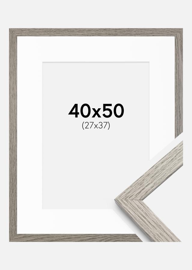 Keret Stilren Szürke Tölgy 40x50 cm - Paszpartuk Fehér 28x38 cm