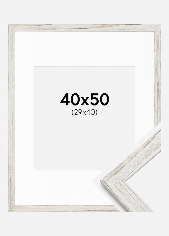 Keret Stilren Vintage fehér 40x50 cm - Paszpartuk Fehér 30x41 cm