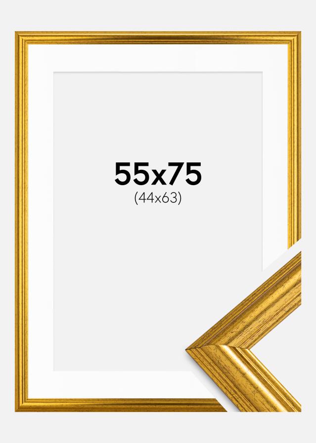 Keret Västkusten Arany 55x75 cm - Paszpartuk fehér 45x64 cm