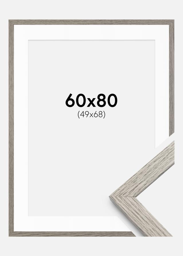Keret Stilren Szürke Tölgy 60x80 cm - Paszpartuk Fehér 50x69 cm