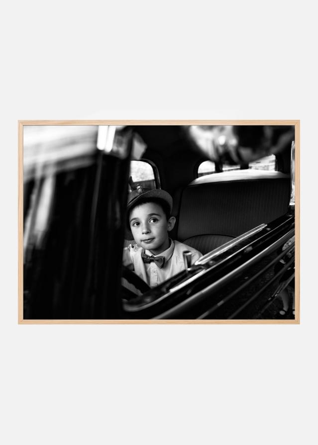 Fancy boy in car Poszter