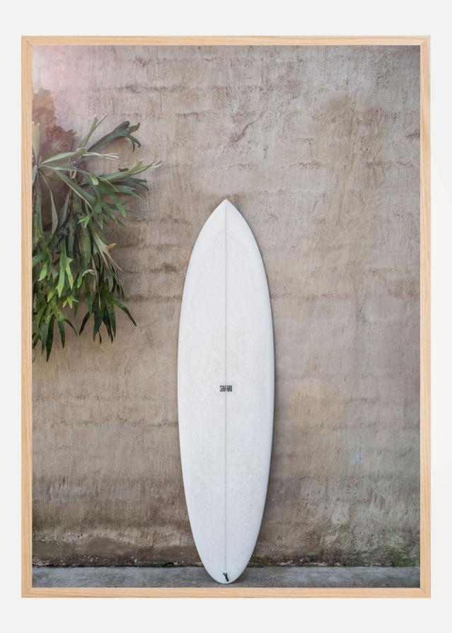 White Surfboard Poszter