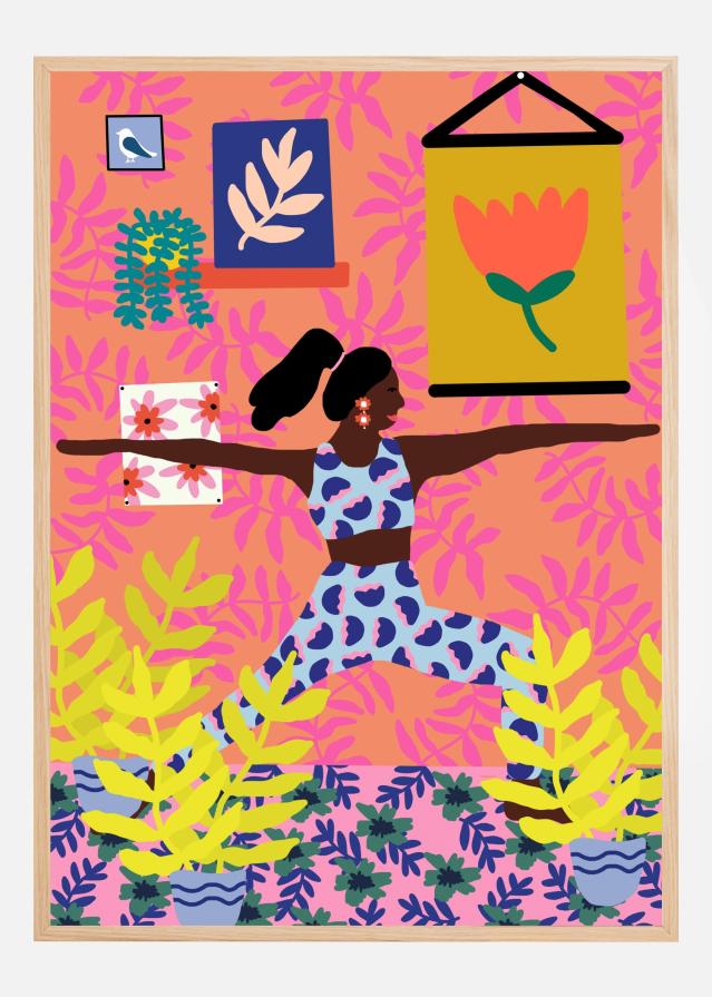 Yoga Warrior Position Poszter