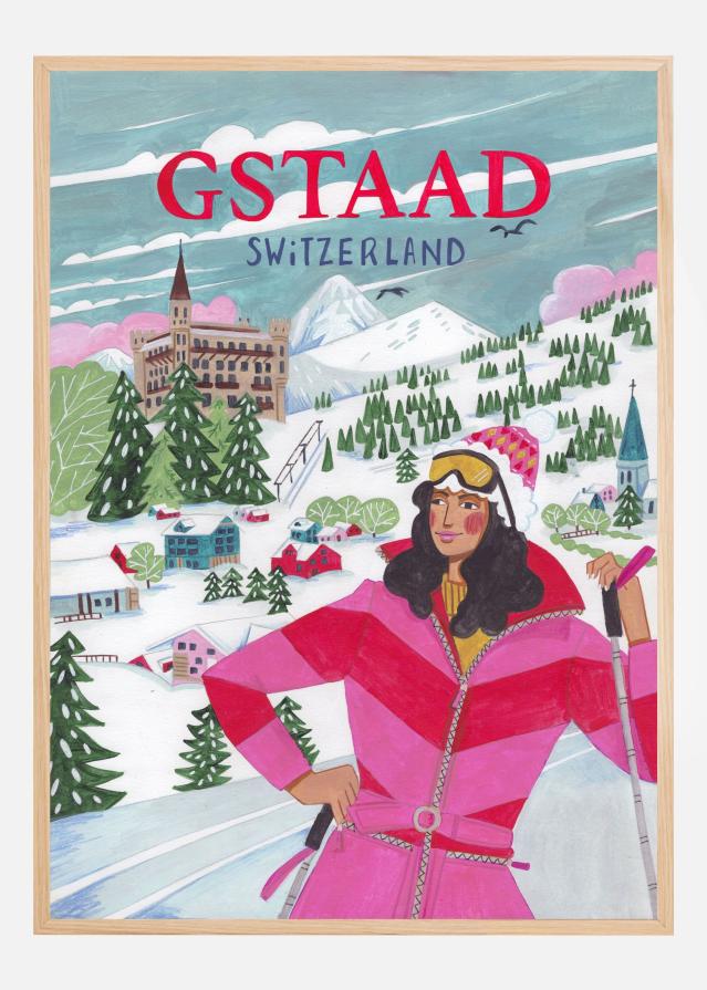 Travel Woman in Gstaad Poszter