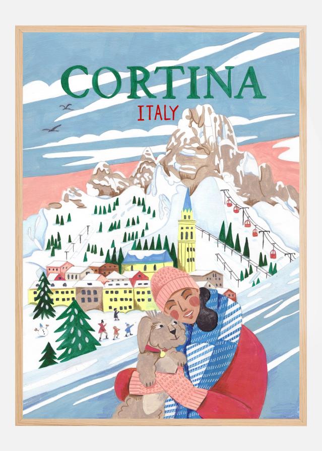 Travel Woman in Cortina Poszter