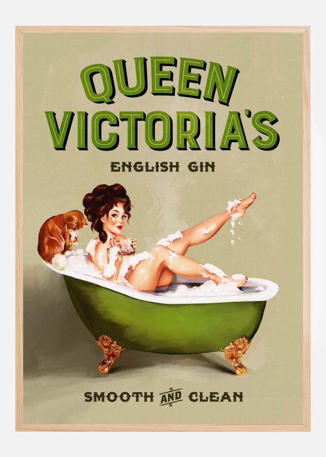 Queen Victoria English Gin Bath Pinup Girl Poszter