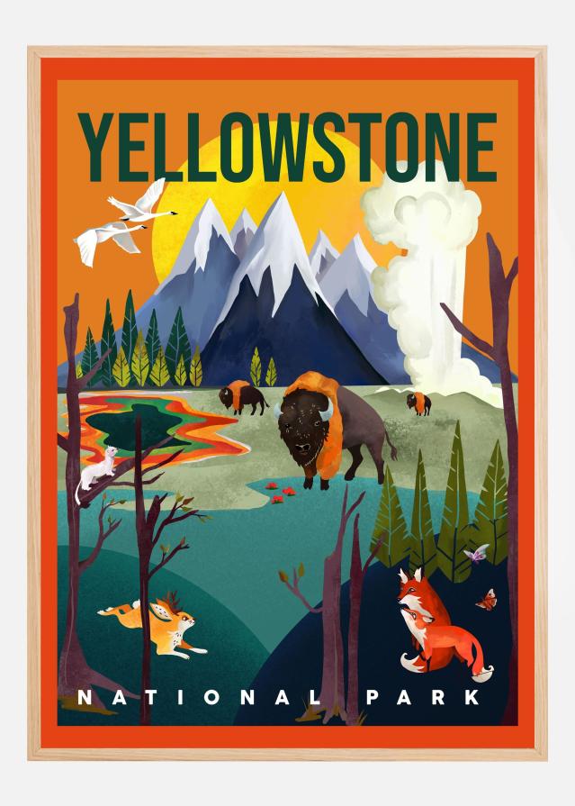 Yellowstone National Park Travel Art Poszter