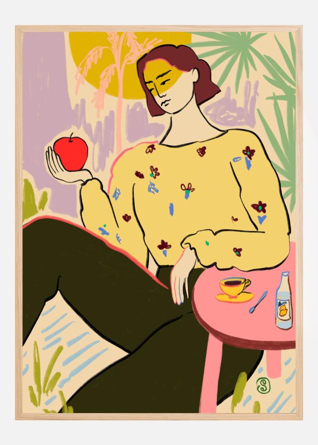 Woman With Apple Poszter