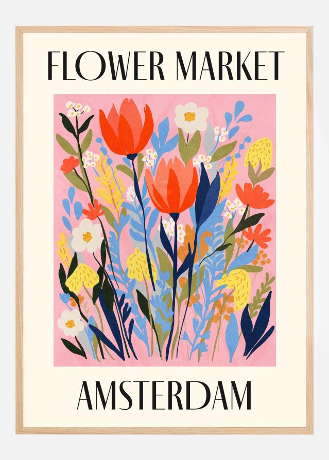 Flower Market Amsterdam Netherlands Poszter