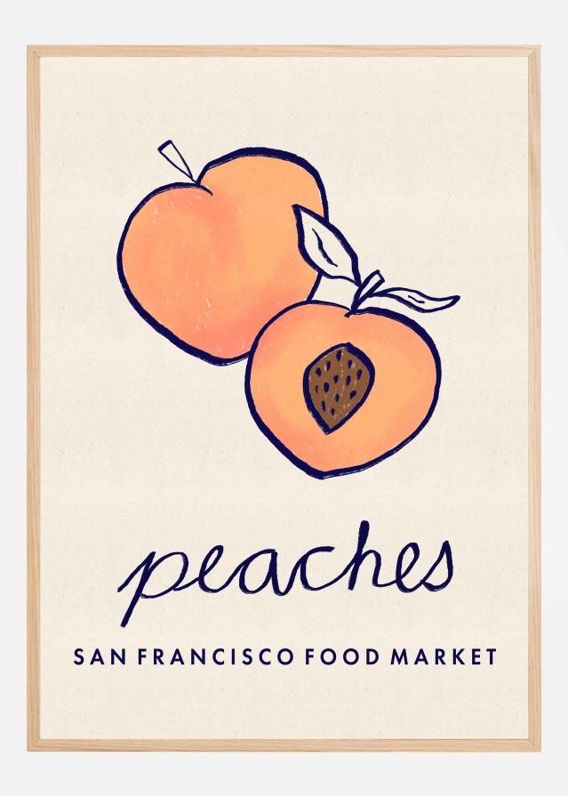 Food Art - Peaches San Francisco Food Market Poszter