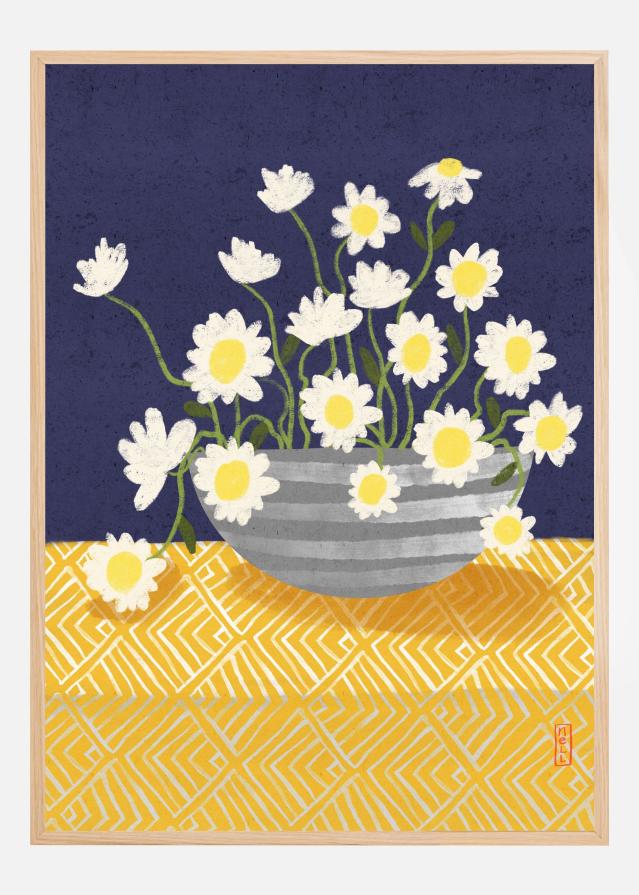 Daisy Bowl In Bloom Art Poszter