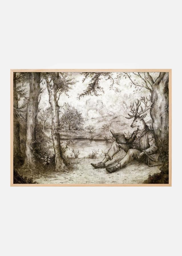 READING UNDER A TREE Poszter