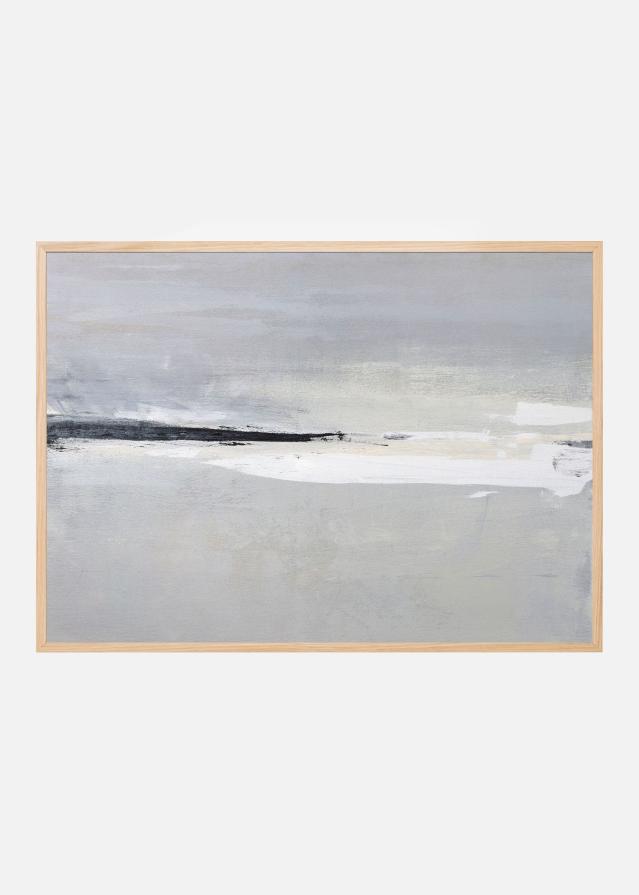 Serene Horizon with Soft Gray and White Tones Poszter