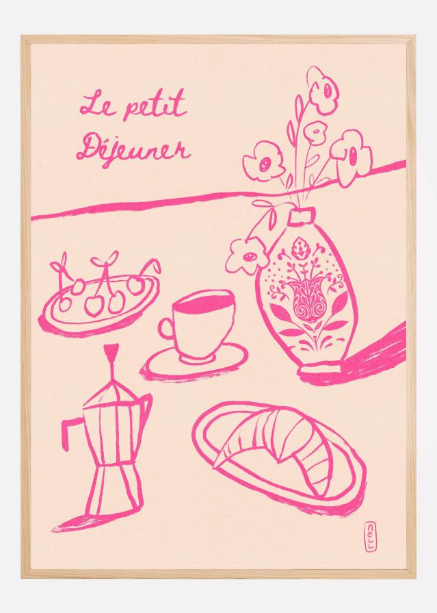 Le Petit Dejeuner Breakfast in Pink Poszter