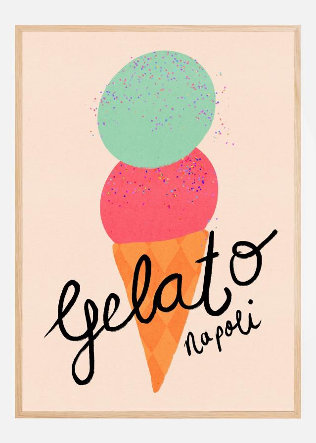 Gelato Napoli Ice Cream Typography Poszter