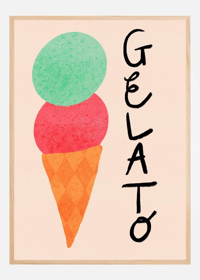 Gelato Italy Ice Cream Typography Poszter