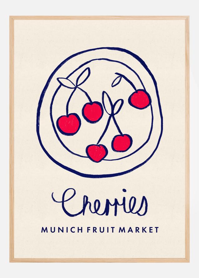 Cherries Munich Food Market Germany Poszter