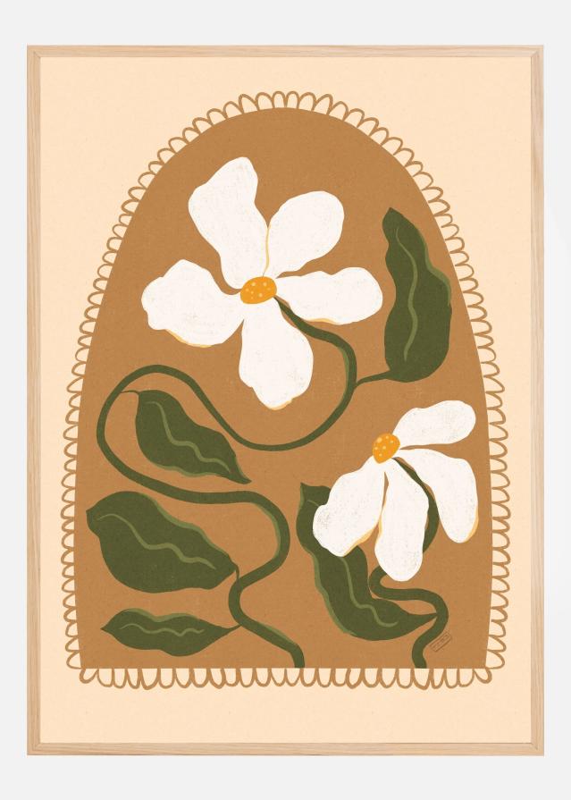 Greek Inspired Boho Flowers Poszter