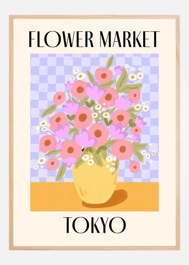Tokyo Flower Market Japan Travel Poszter