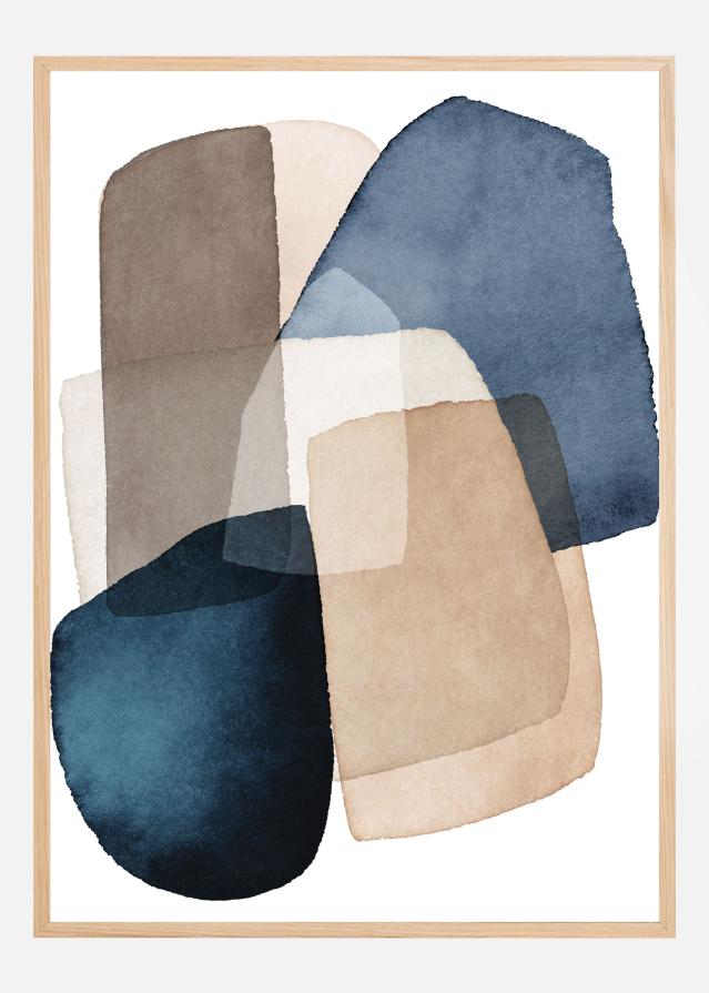 Blue Brown Blocks Poszter