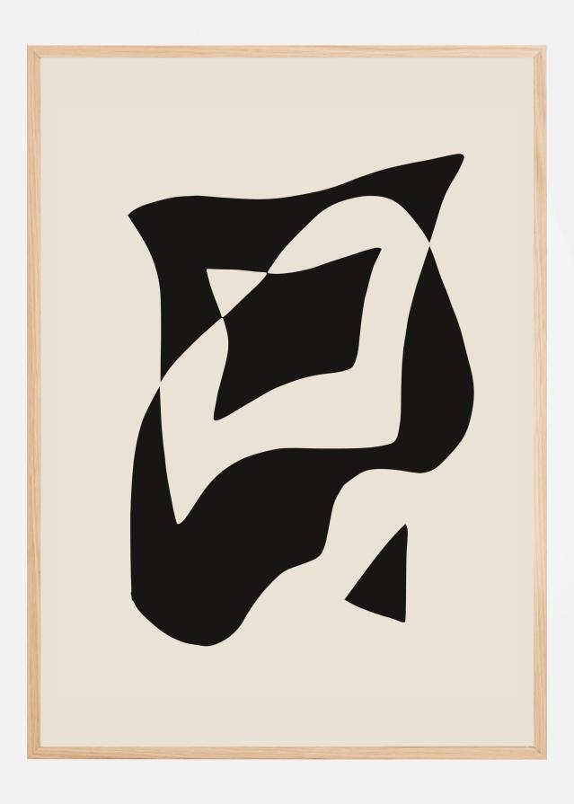 Bold Black And White Geometric Composition Poszter