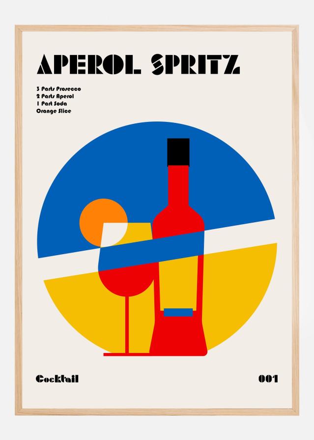 Aperol Spritz Cocktail Bauhaus Art Print Poszter
