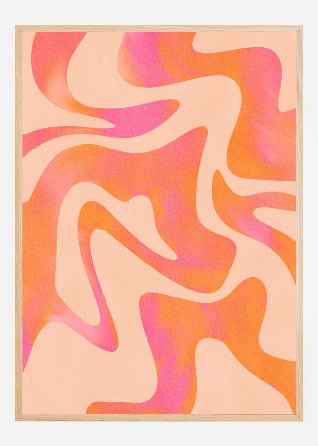 Abstract Wave - Peach Fuzz Poszter