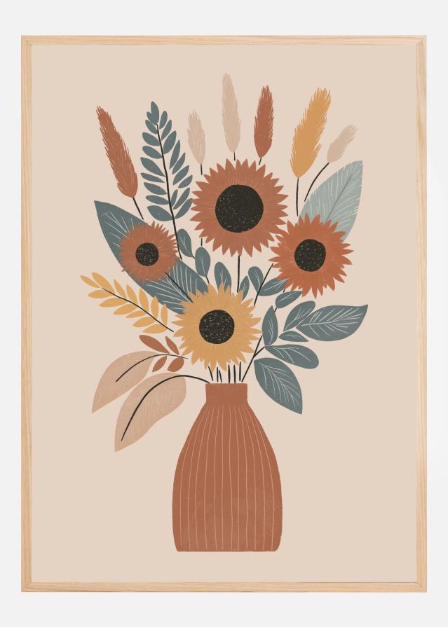Boho Sunflowers Poszter