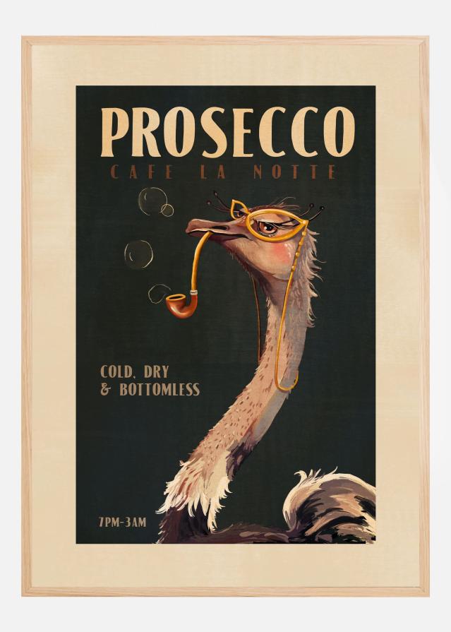 Art Deco Prosecco Wall Art Of An Ostrich Poszter