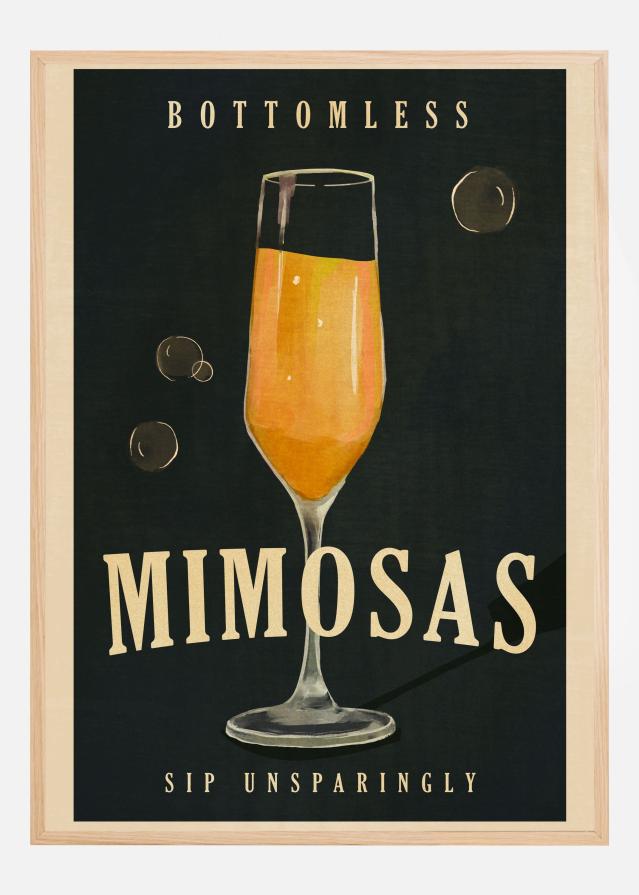 Bottomless Mimosas Art Deco Cocktail Bar Art Poszter