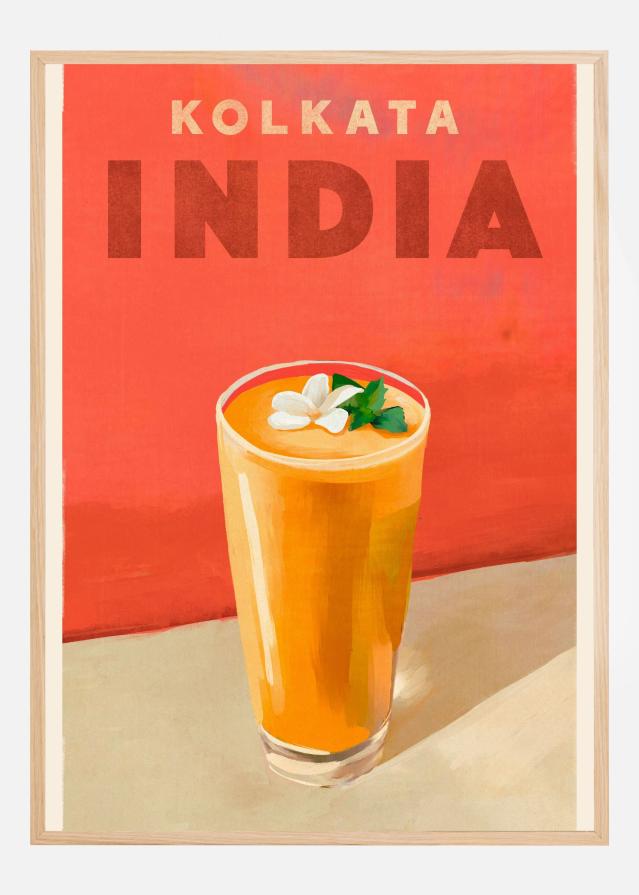 Travel Poster Cocktail Kolkata India Poszter