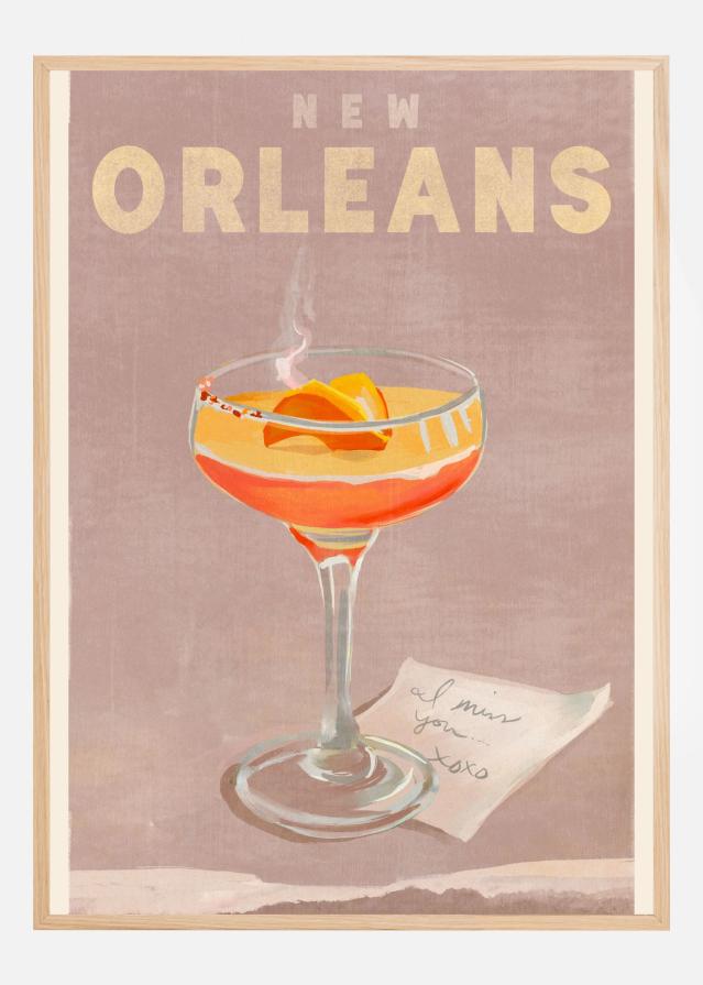 New Orleans Cocktail Travel Poster Poszter