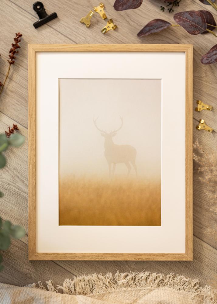 Keret Ares természetes tölgy 50x70 cm - Paszpartuk fehér 15x23 inches