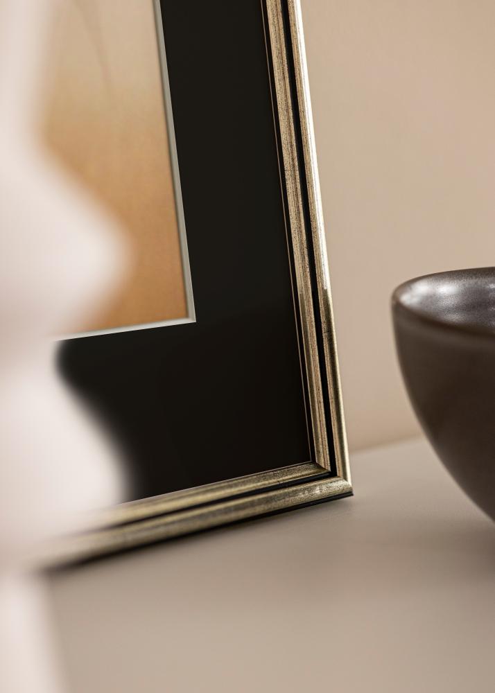 Keret Horndal Ezüst 60x60 cm - Paszpartu Fekete 50x50 cm