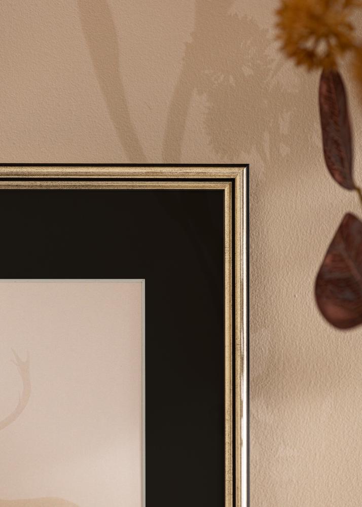 Keret Horndal Ezüst 60x60 cm - Paszpartu Fekete 50x50 cm