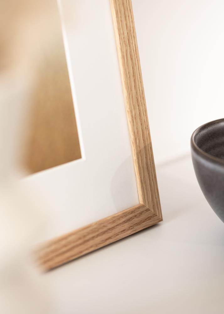 Keret Tidlös tömör Tölgy 30x40 cm - Passepartout Fehér 21x29,7 cm