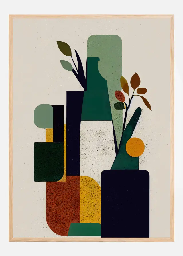 Bottle and Plant Poszter