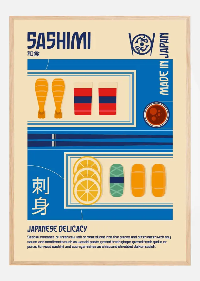 Sashimi Japanese Food Print Poszter