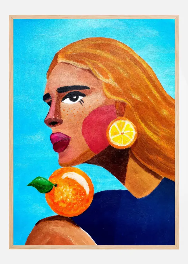 Woman With Orange Poszter