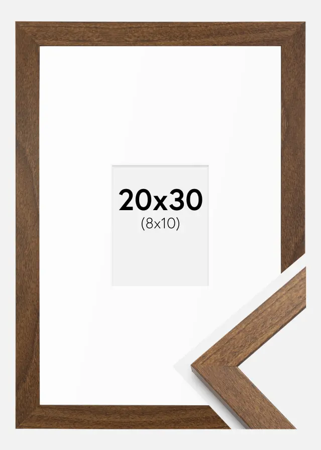 Keret Stilren Meleg Barna 20x30 cm - Paszpartuk Fehér 9x11 cm