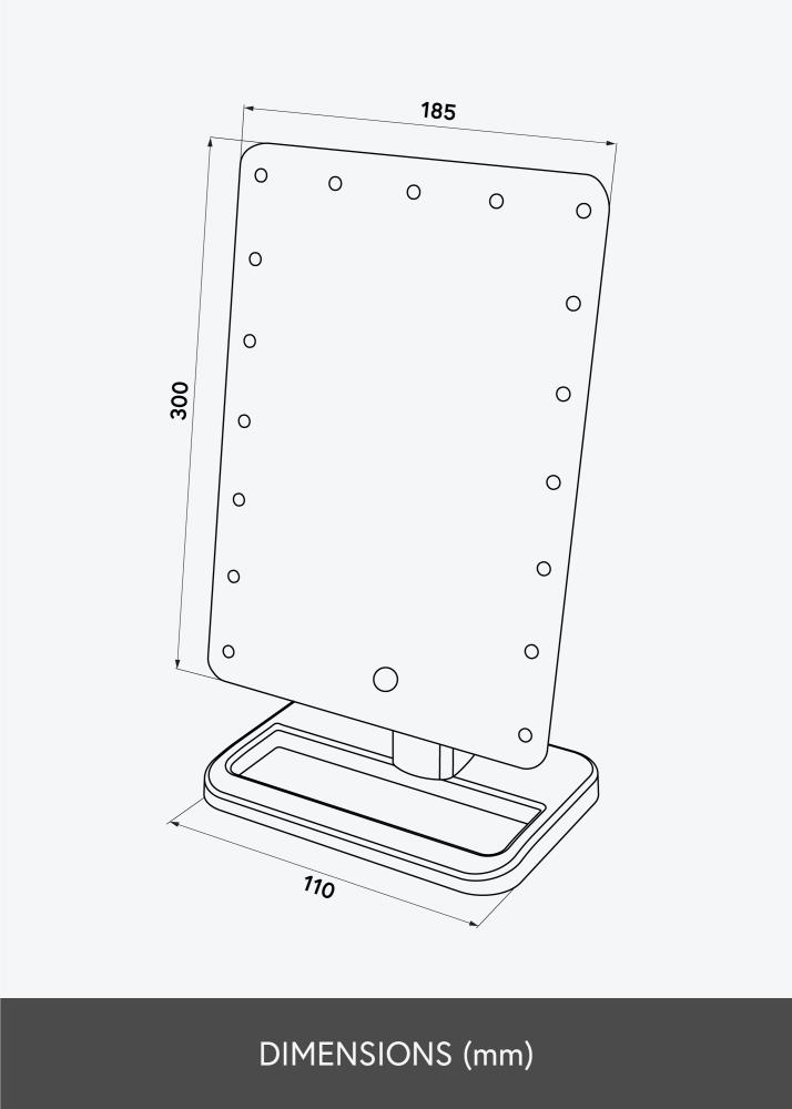 KAILA Sminktükör Foot Fehér 18x30 cm
