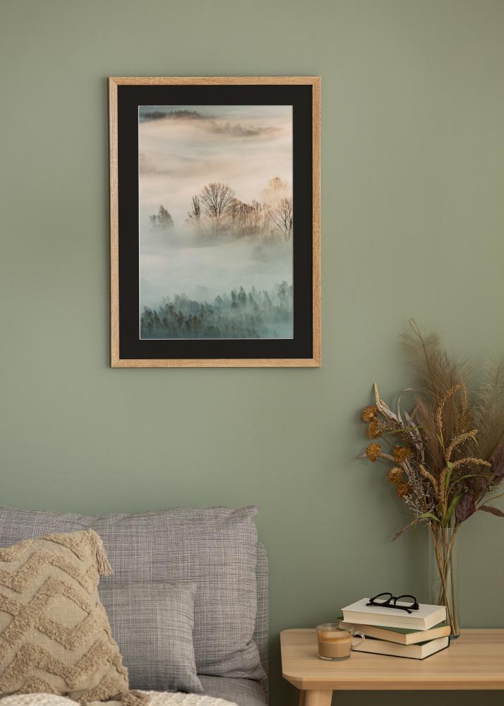 Keret Fiorito Világos Tölgy 30x40 cm - Paszpartu Fekete 21x30 cm