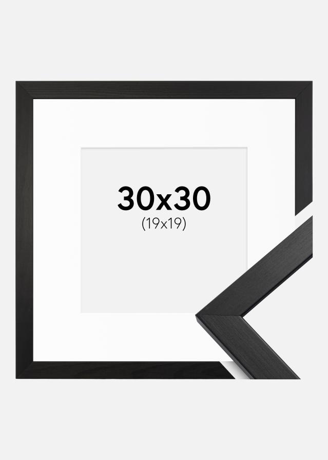 Keret Elegáns Fekete 30x30 cm - Paszpartu Fehér 20x20 cm