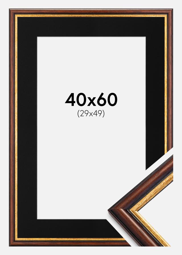 Keret Siljan Barna 40x60 cm - Paszpartu Fekete 30x50 cm
