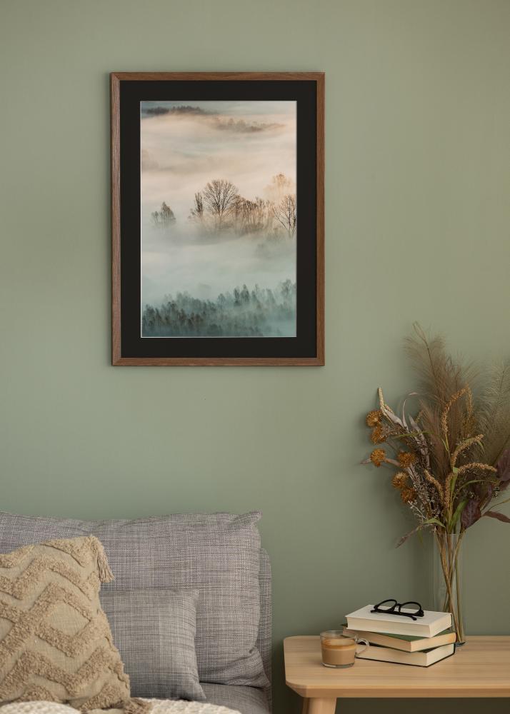 Keret Fiorito Sötét Tölgy 30x40 cm - Paszpartu Fekete 21x30 cm