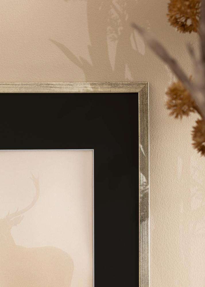 Keret Galant Ezüst 30x40 cm - Paszpartu Fekete 20x30 cm