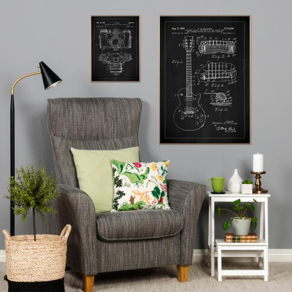 Szabadalmi rajz - Elektromos gitár ban - Fekete Poszter